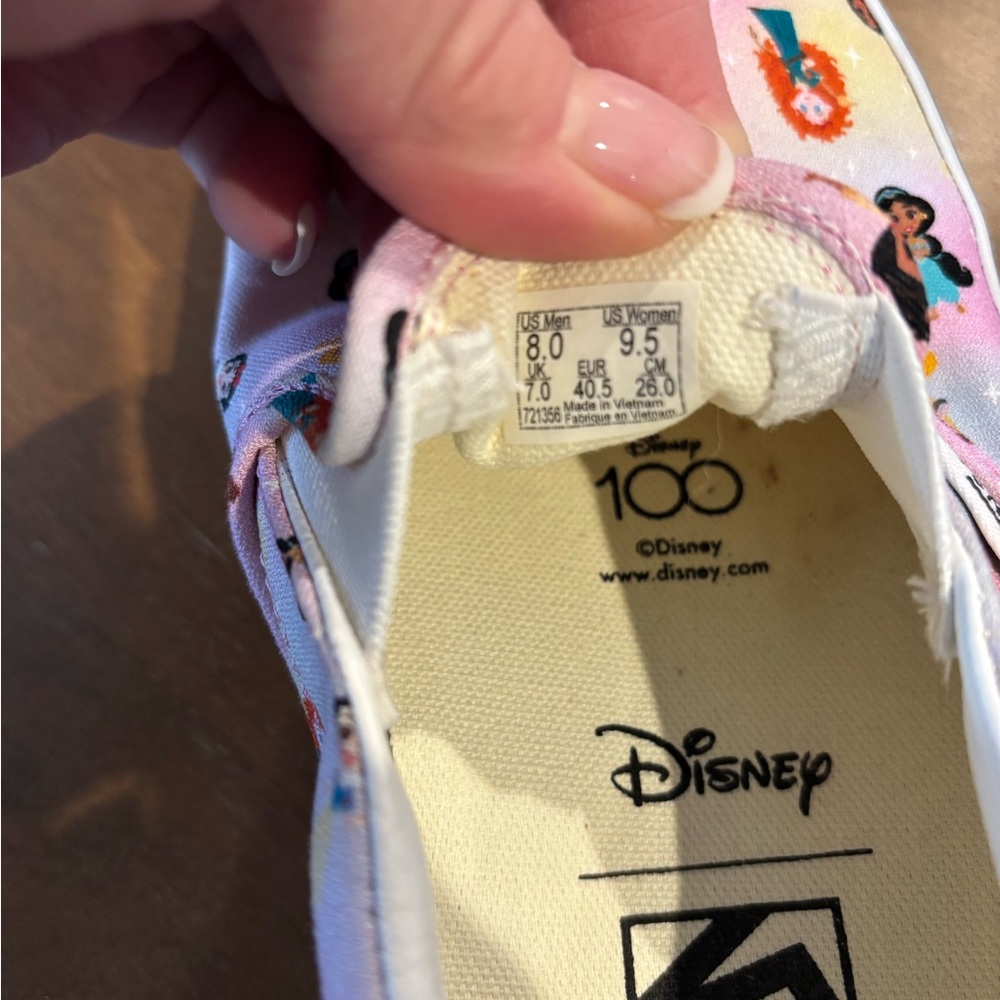 Vans Slip-On Sneakers Pink Multicolor Disney Princess Print - Picture 6 of 8